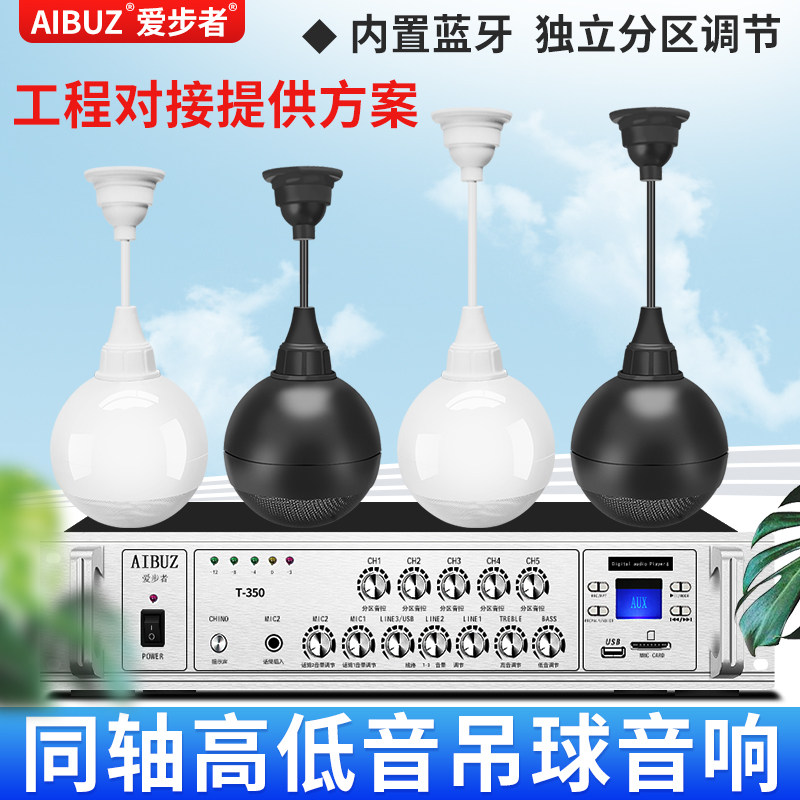 吸顶喇叭吊球壁挂音箱套装吊顶天花广播背景音乐商店铺功放音响