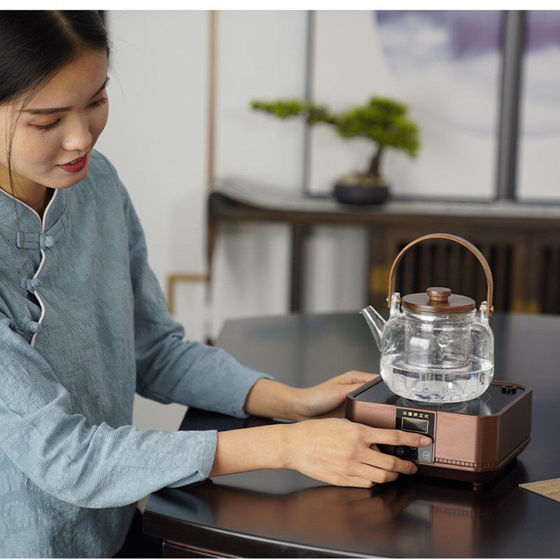 福茗堂电陶炉煮茶玻璃蒸茶壶煮茶器全自动N上水耐高温老茶煮茶器