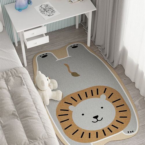 卧室床边可爱地毯儿童阅读区男生卡通女L孩房间学习书桌椅子地垫