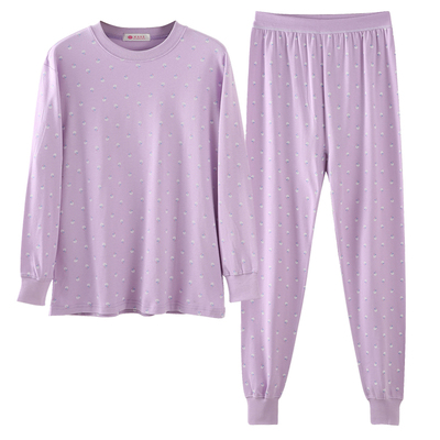 妈妈秋衣秋裤中老年o女士薄款保暖内衣套装老人长袖全棉打底衫