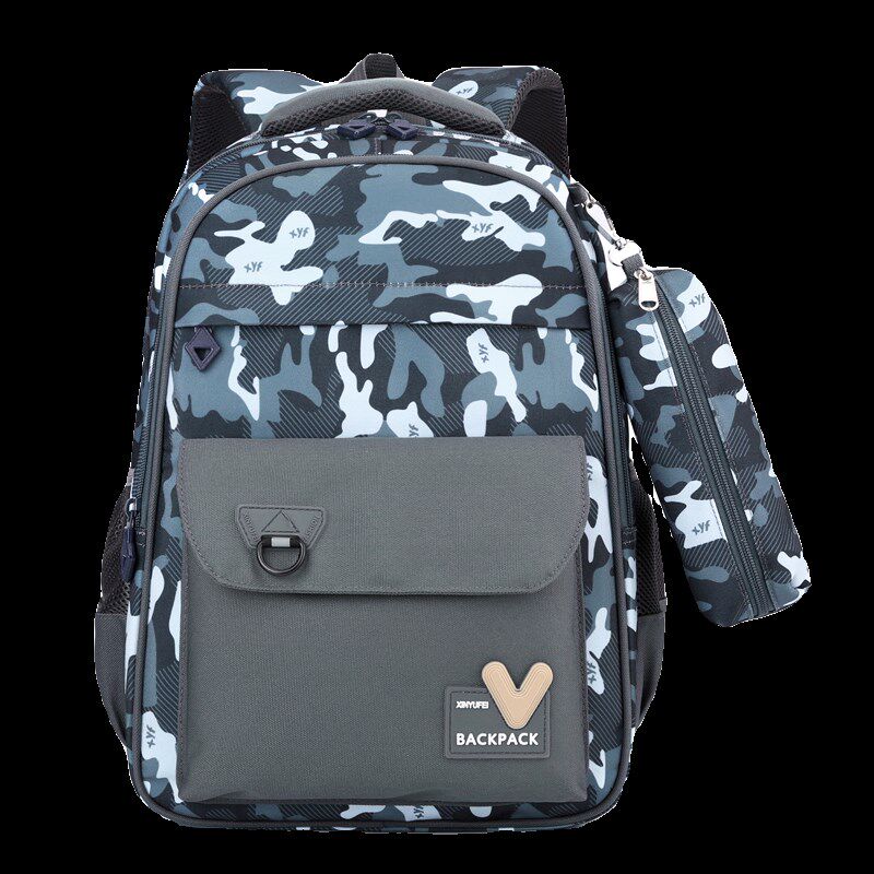 小学生书包男童一二三q四年级迷彩女孩双肩包超轻便减负儿童软背