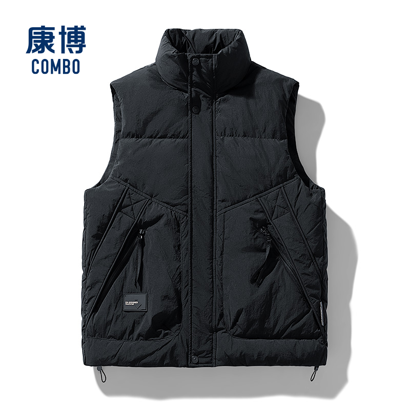 康博男冬季工装潮流休闲羽绒马甲