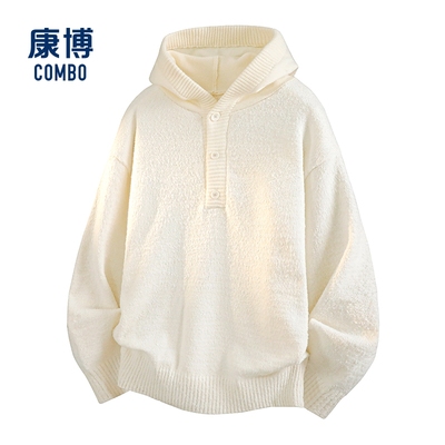 康博男士冬新款宽松保暖连帽上衣
