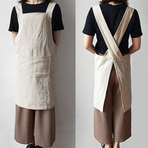 围裙防水防油污夏季简约透气2021新款纯色时尚V男女文艺工作服