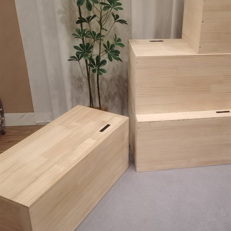 松木实木收纳箱储l物箱飘窗柜地台柜箱体床榻榻米拼床定制木箱子