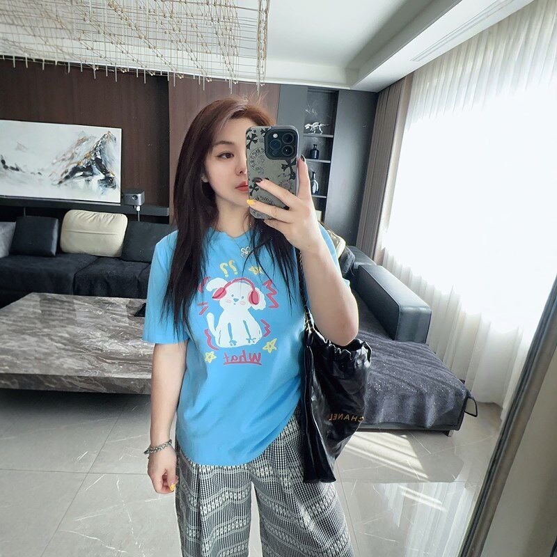 减龄狗狗 大码女装显瘦宽松2025年新款胖mm遮肉短袖t袖上衣半袖