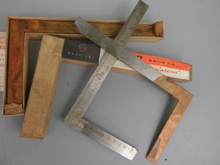 七十年代老货木工角尺钢拐尺90度直角尺迷你小角尺怀旧测量工具