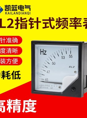 6L2频率表0-50HZ赫兹表直流DC10V型4-20MA电流电压表45-55HZ