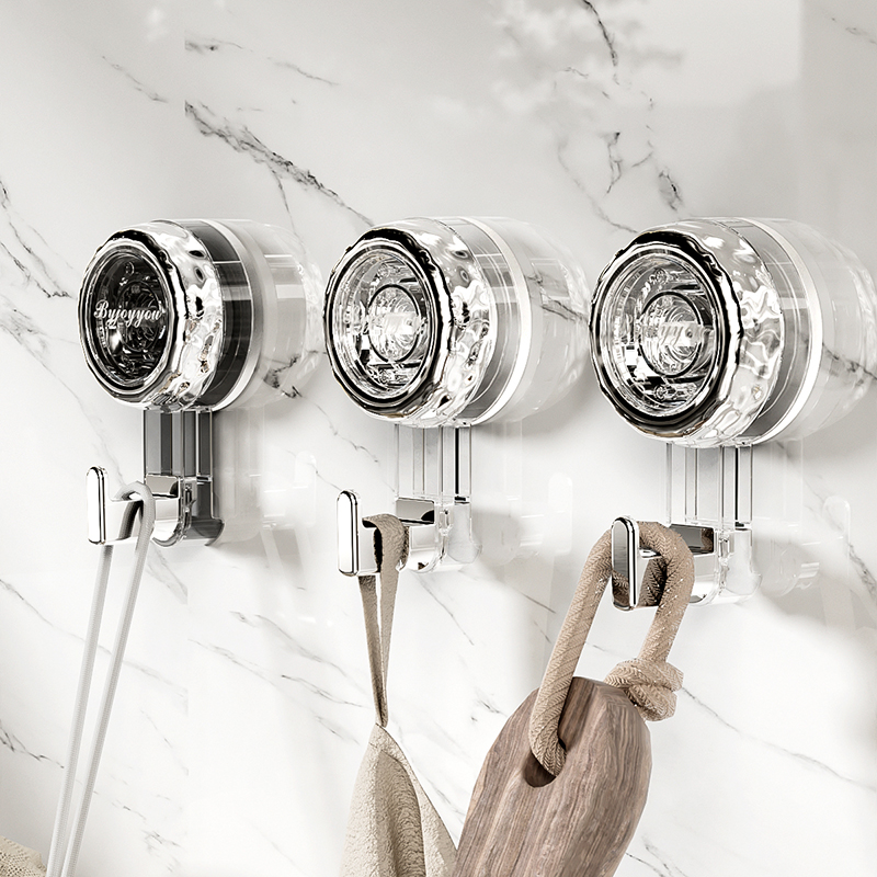 旋转波浪吸盘挂钩免打孔