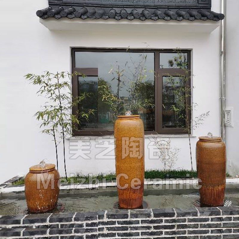 庭院喷水池涌泉坛子加湿器流水陶罐循环水景观喷泉花瓶喷水缸摆件