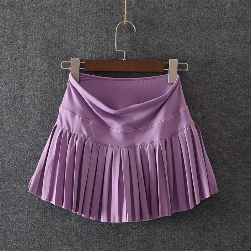 夏季运动健身短裤女防走光户外速干裙裤跑步透气健身房短裙百褶裙