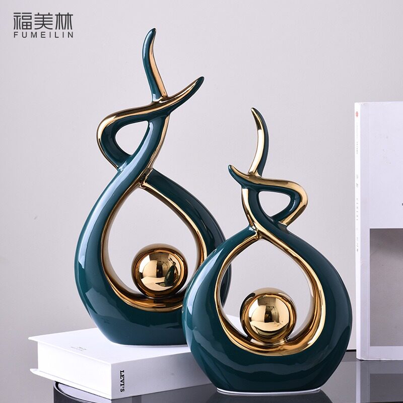 现代简约客厅电视柜酒柜摆件创意家居陶瓷装饰品小摆设软装工艺品