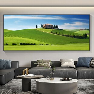 草原壁画风景画现代m简约客厅东墙挂画大尺寸沙发背景墙装 饰画新