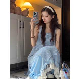 韩系氛围感夏日多巴胺穿搭一整套甜美连衣裙子夏天搭配松弛感套装
