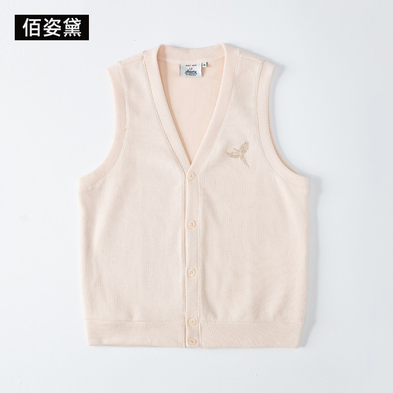 马甲女春夏新款休闲无袖针织美式坎肩背心刺绣轻薄款马夹开衫外套