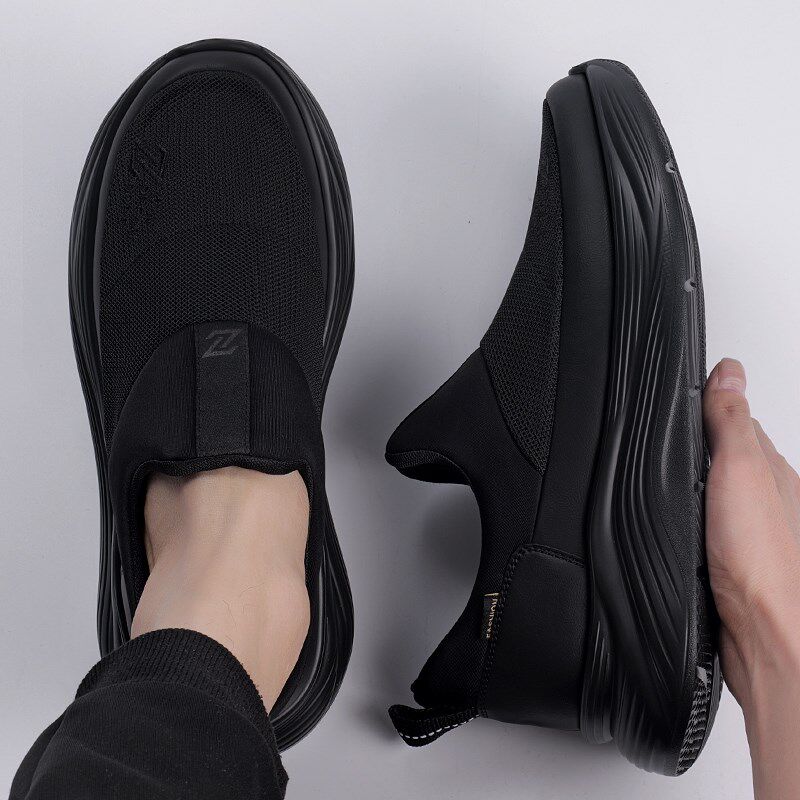 鞋子男款夏季透气百搭潮流男x士软厚底镂空防臭一脚蹬运动休闲网