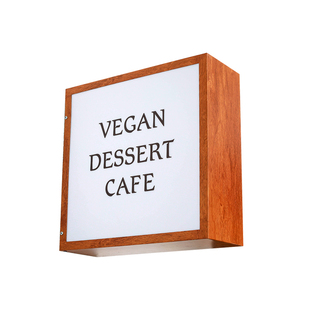 木纹亚克力灯箱广告牌招牌定制z户外门头商铺发光字展示牌灯牌制