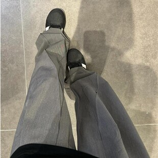 灰色美式冰丝西裤女夏季薄款垂感高级感速干运动卫裤凉感休闲裤子