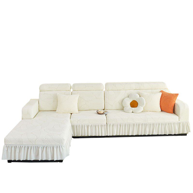 带贵妃位的沙发套全包万q能2024新款四季裙边奶油风防猫抓保护套