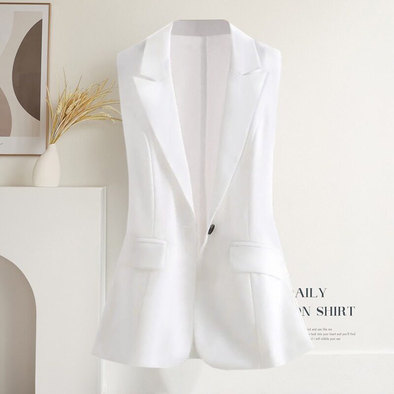 夏季薄款西装马甲女气质简约时尚外套2025新款小西服坎肩背心上衣