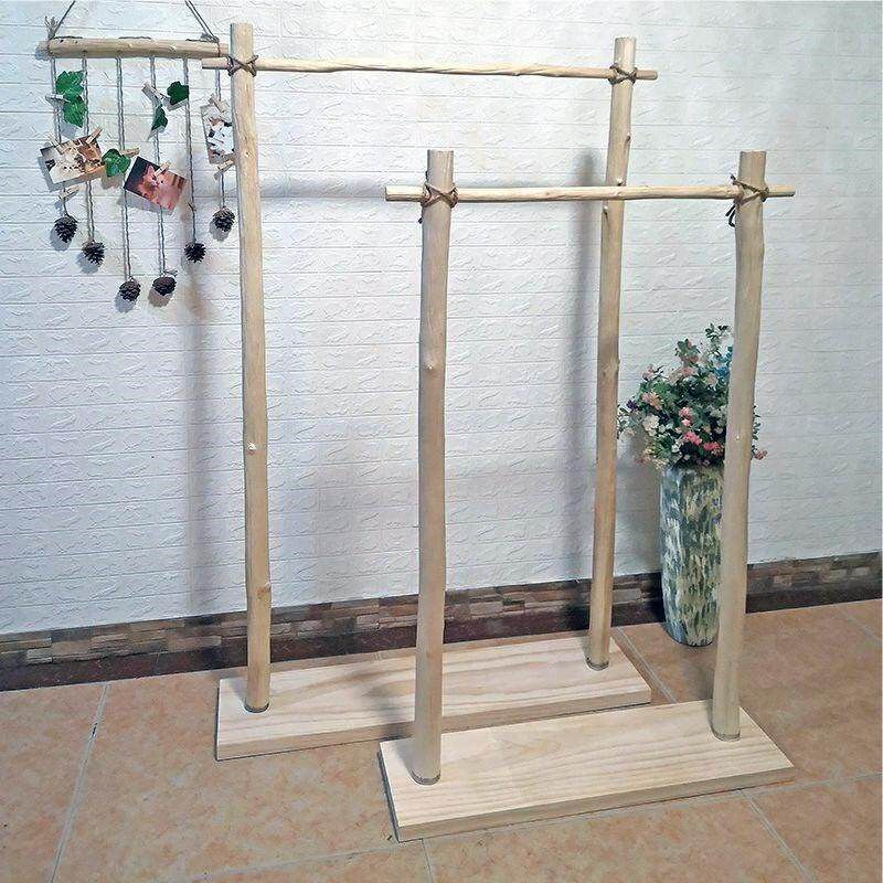 简约服装展示架挂衣架实木陈列落地架摆架女装店货架中式衣帽架