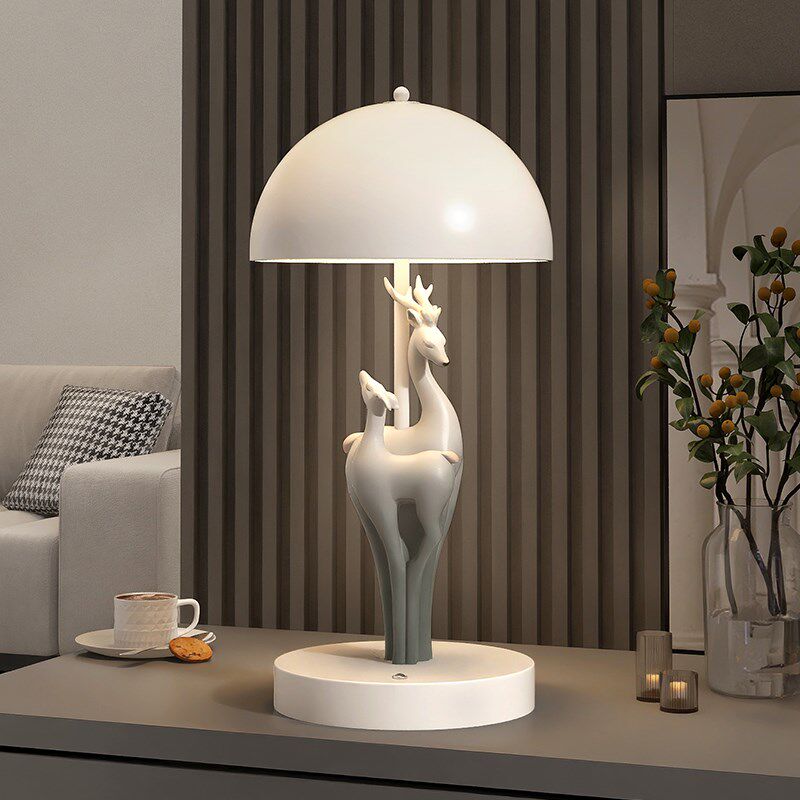 轻奢福鹿台灯摆件高级感小众客厅电视柜床头灯卧室装饰圣诞礼物