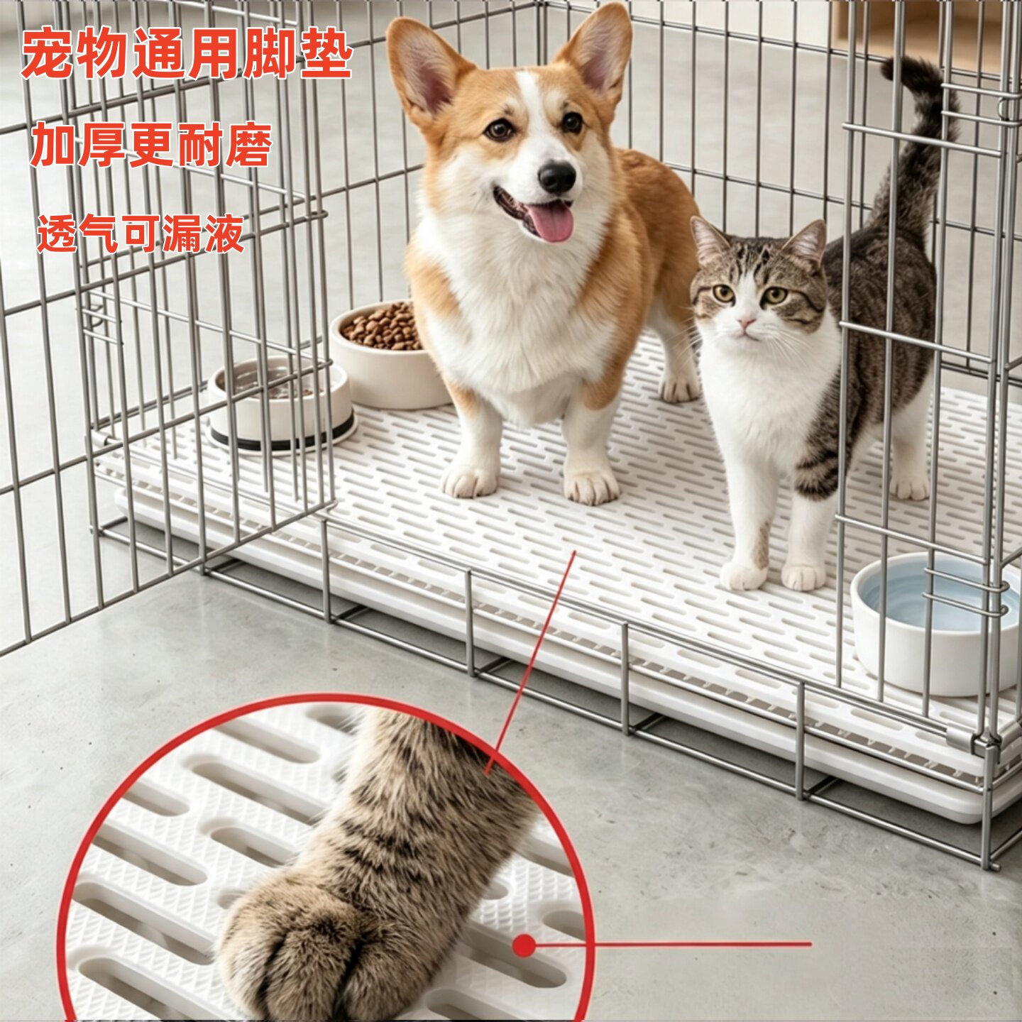 狗笼脚垫防卡脚猫笼子垫板加厚可冲洗漏液宠物笼底网格垫四季通用图片