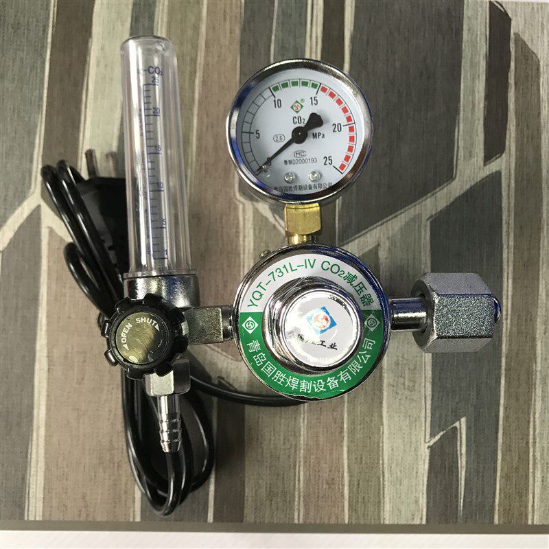 二氧化碳压力表 减压器 YQT-731L-IV 36v 表直径50MM 压力25MPA