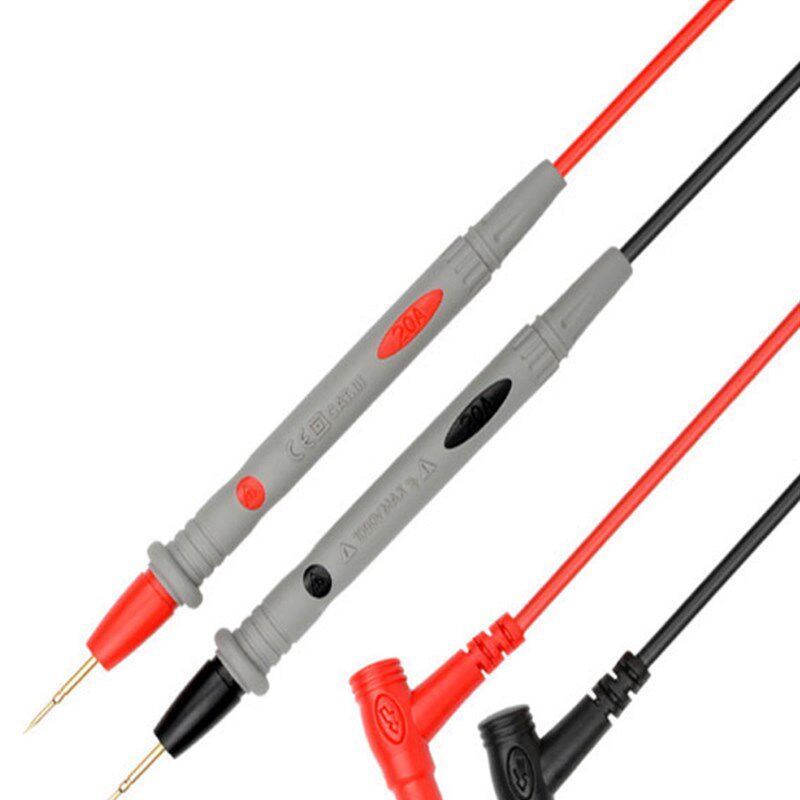 数字万用表笔20A镀锡铜线80芯万能表测试线软硅胶特细特尖表笔