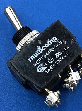 MCR13-448B-1-08双排2档6脚钮子开关纽子拨动开关波动12A250V