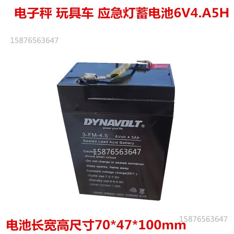 DYNAVOLT蓄电池 3-FM-4.5 6V4.5AH 儿童玩具车电池 增氧气泵电瓶