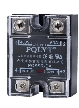 台湾康泰PQLYT  PQSSR-DA 60A直流控交流SSR-60DA单相固态继电器
