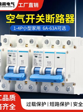 空气开关小型断路器DZ47-63空开家用保护器1P2P3P4P电闸开关