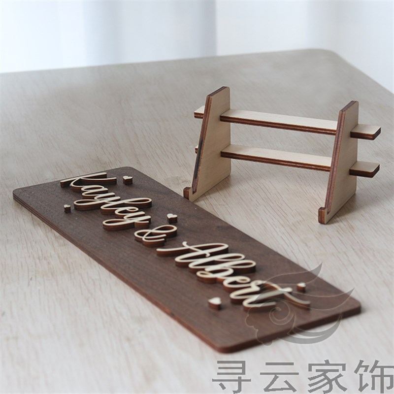 定制木质字母名字牌英文立体字母婚礼签到台摆P件婚庆布置摄影拍