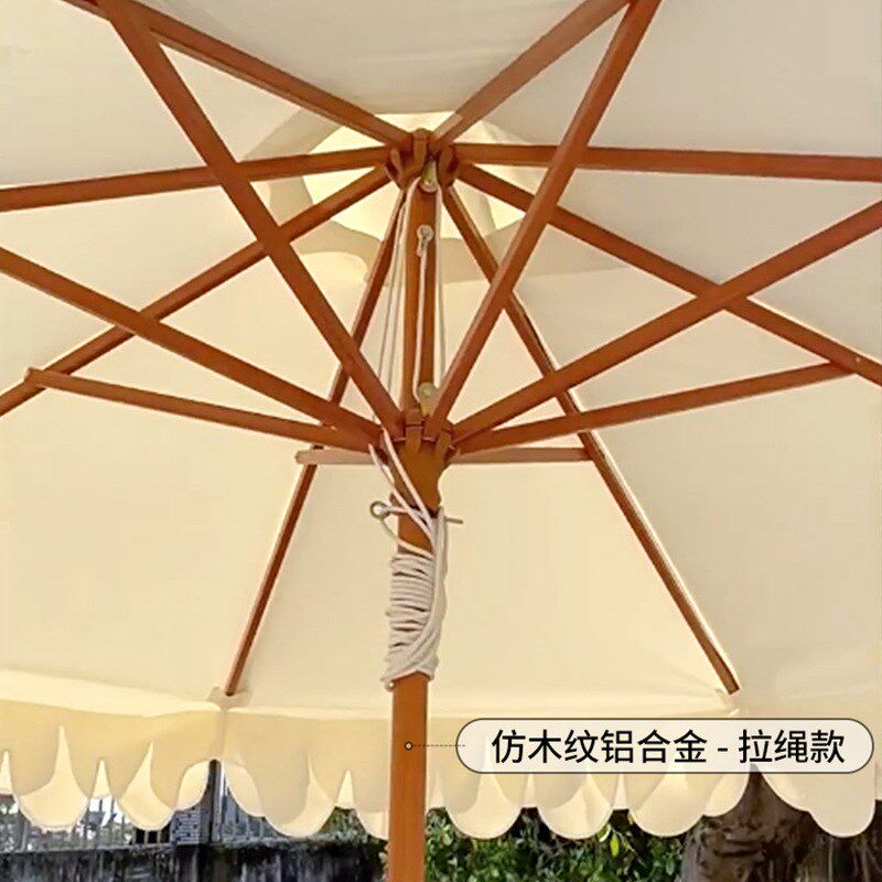 荷叶边双层波浪户外遮阳伞庭院婚C庆摄影花园别墅游泳池餐厅中柱