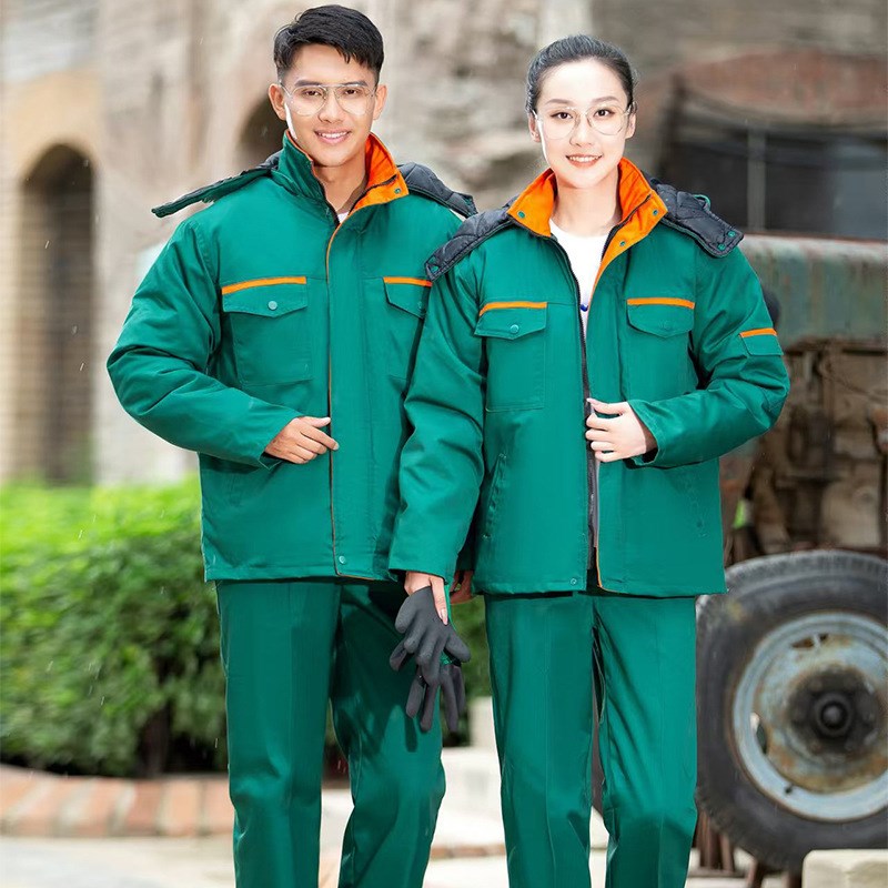冬季加厚棉衣棉袄园林绿化物业工作服保洁环卫男T女大衣防寒棉服