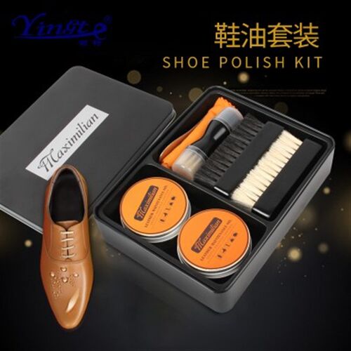 鞋油套装一整套擦皮鞋工具箱鞋刷打鞋油拋光保养护V理油神器马毛