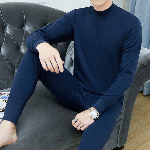 秋冬季保暖内衣男薄款2022新款春秋K中老年男秋衣秋裤套装全棉