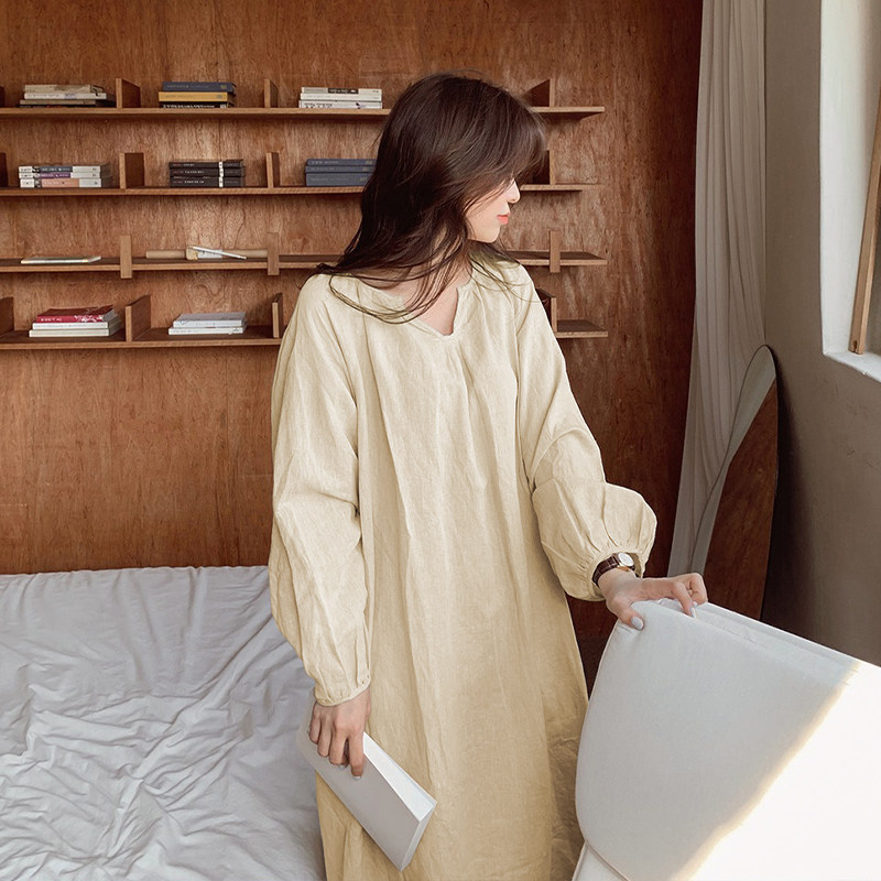 孕妇装春夏怀孕期舒适连衣裙纯棉生产服宽松睡裙休闲大码孕妇睡衣