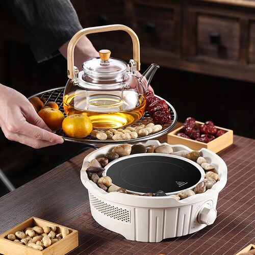 围炉煮茶b家用室内电陶炉煮茶壶2024新款玻璃煮茶器电烤火炉套装