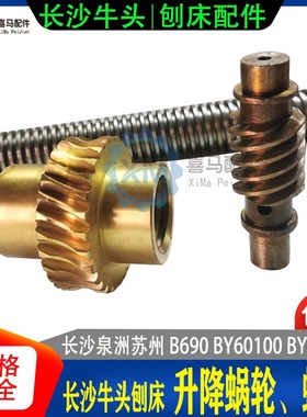 长沙泉洲 牛头刨床配件 B690 BY60100/60125升降铜蜗轮 蜗杆 丝杆