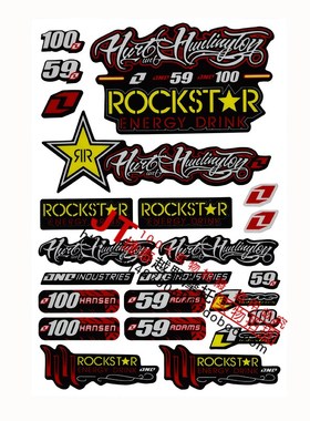 越野摩托车街车跑车装饰3M防水防晒贴花加厚贴纸rockstar个性标