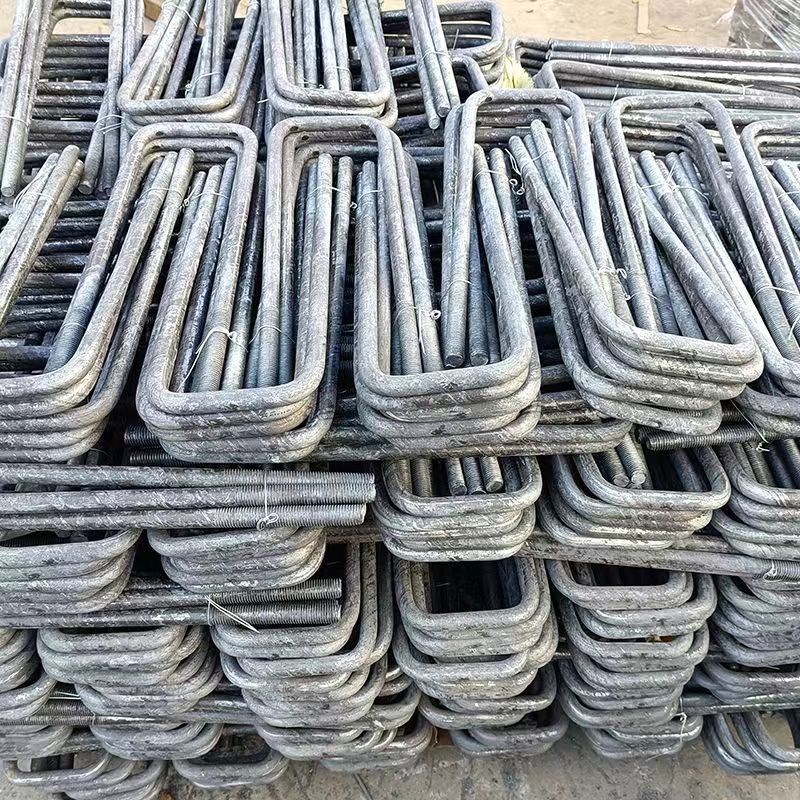 U型螺栓预埋件悬挑n架钢丝绳吊钩光伏卸料平台工字钢方型吊环卡扣