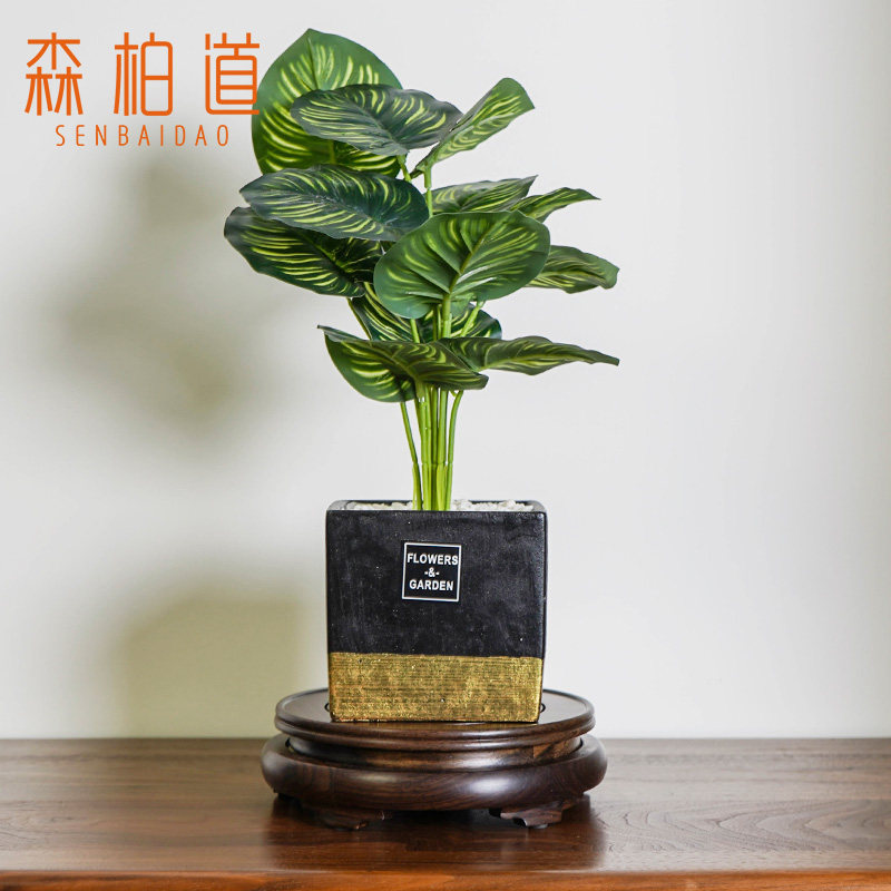 实木旋转b底座圆形工艺品花瓶茶壶酒瓶葫芦鱼缸黑檀木摆件木底托