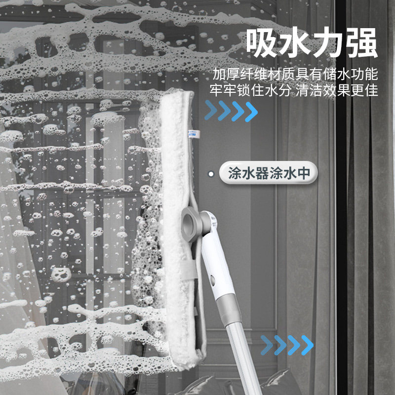 擦洗窗户玻璃神器 加长伸缩杆刮窗器长柄擦O窗户清洁工具玻璃刷子