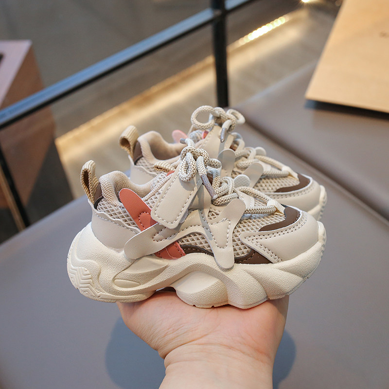 新款春秋季儿童运动鞋子1到3岁2网面透气男女宝宝老爹鞋软底休闲5