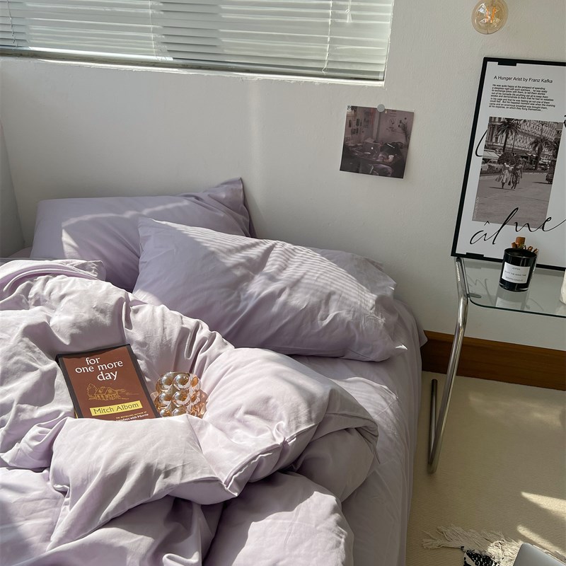 梨梦 奶香紫薯~in纯棉四件套全棉水洗棉床单被套学生宿舍床上用品