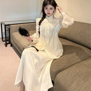 大码胖mm新中式国风高级感盘扣上衣半身裙女早秋气质改良两件套装