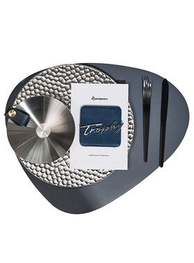 样板房间装饰摆件m展示蓝色系饭厅组合饰品套组餐盘餐具展示陈列