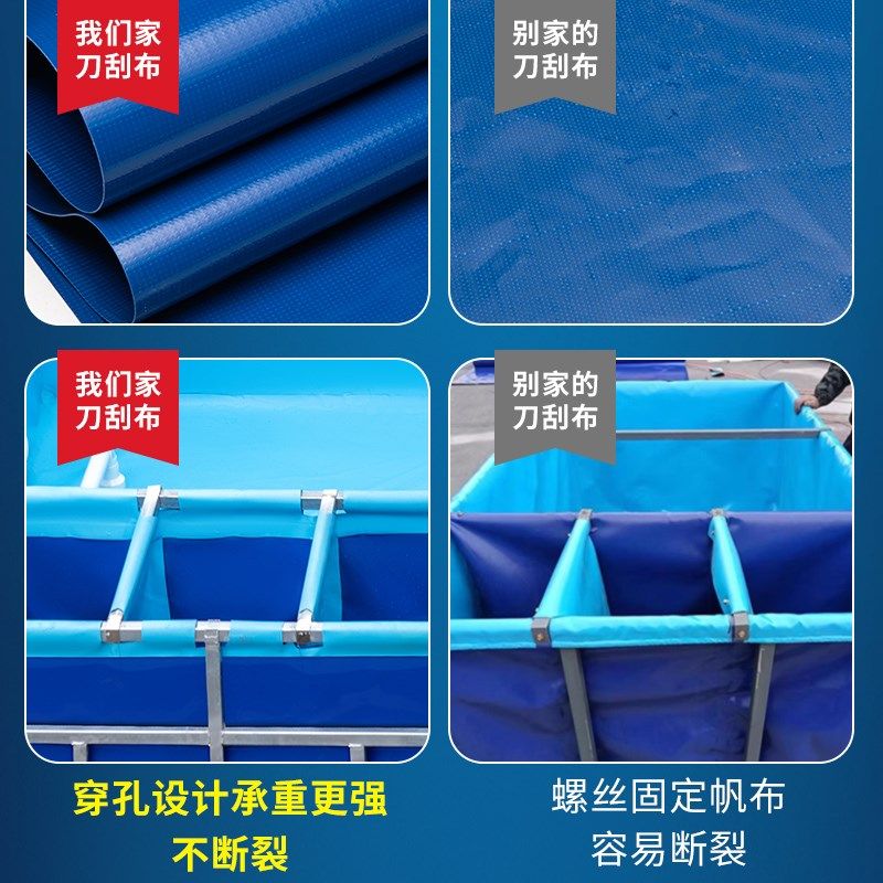 帆布鱼池带侧过滤系统防水布养z鱼池专用帆布池户外养殖锦鲤水池